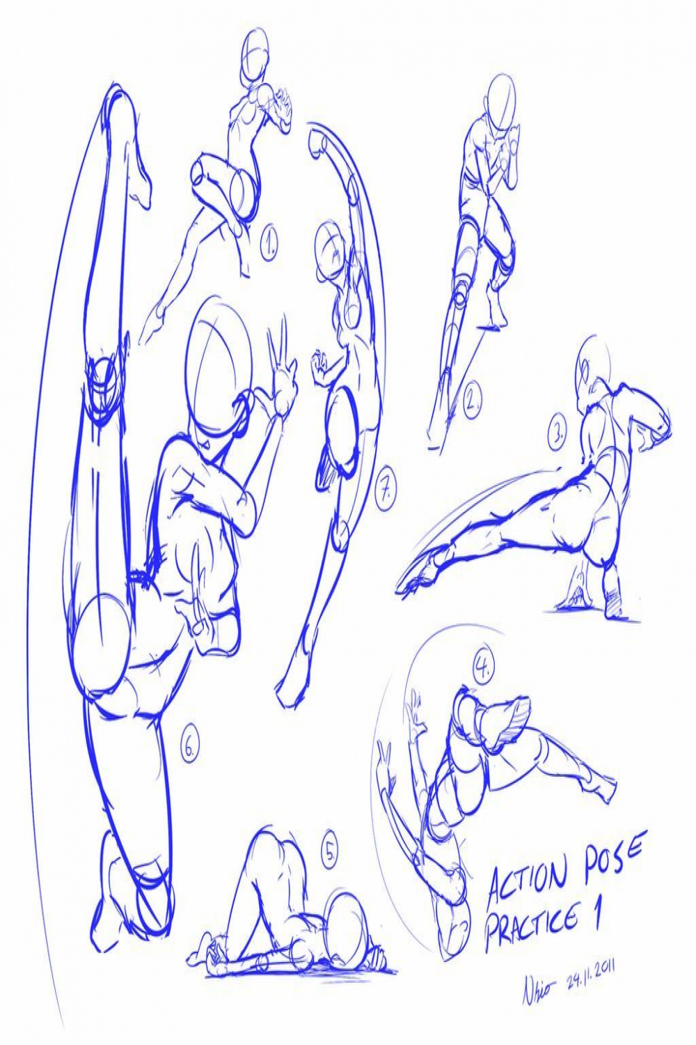 Action pose practice  by Nsio on DeviantArt  Figure drawing