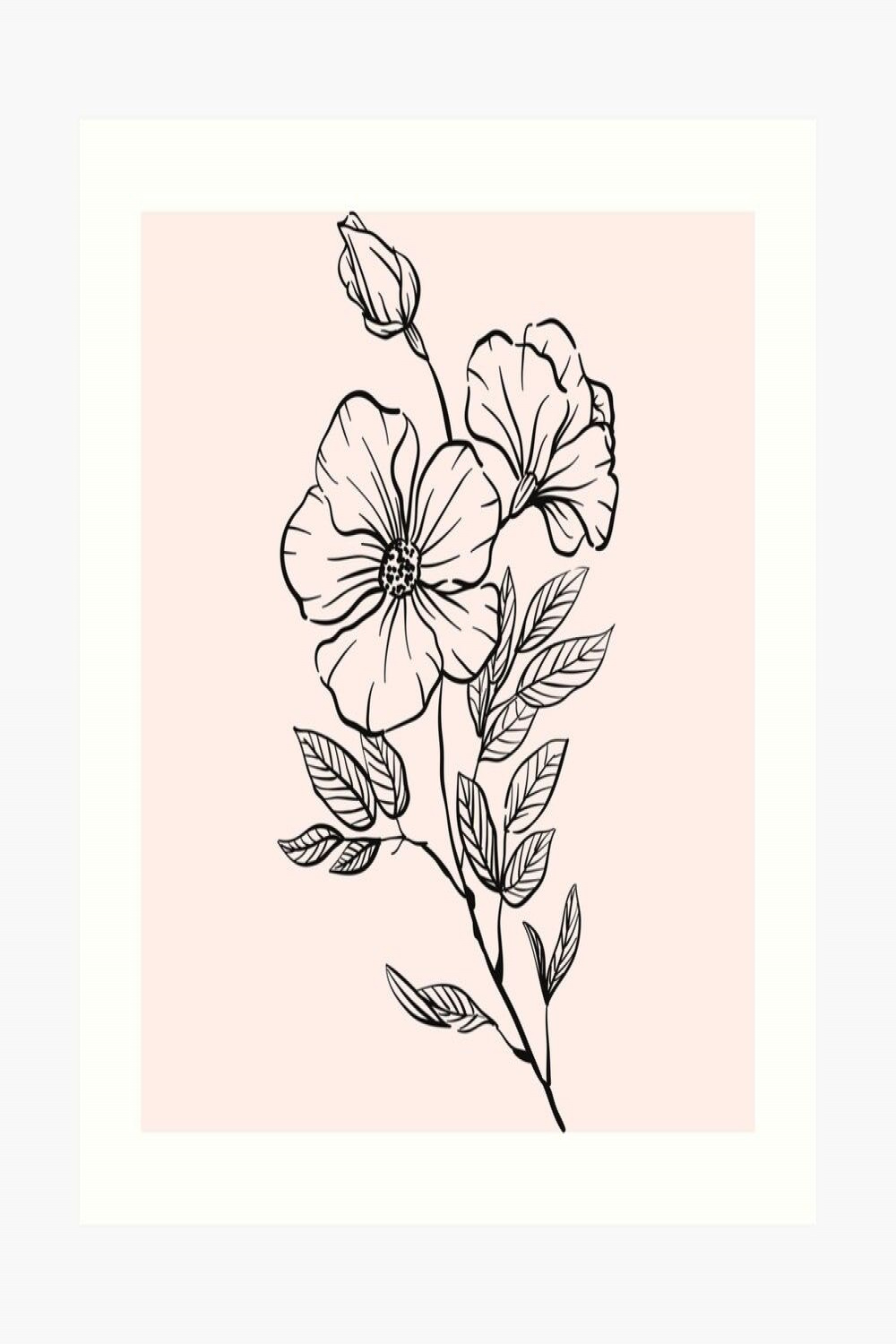 Aesthetic Flower Line Drawing" Art Print for Sale by MariaMacioca