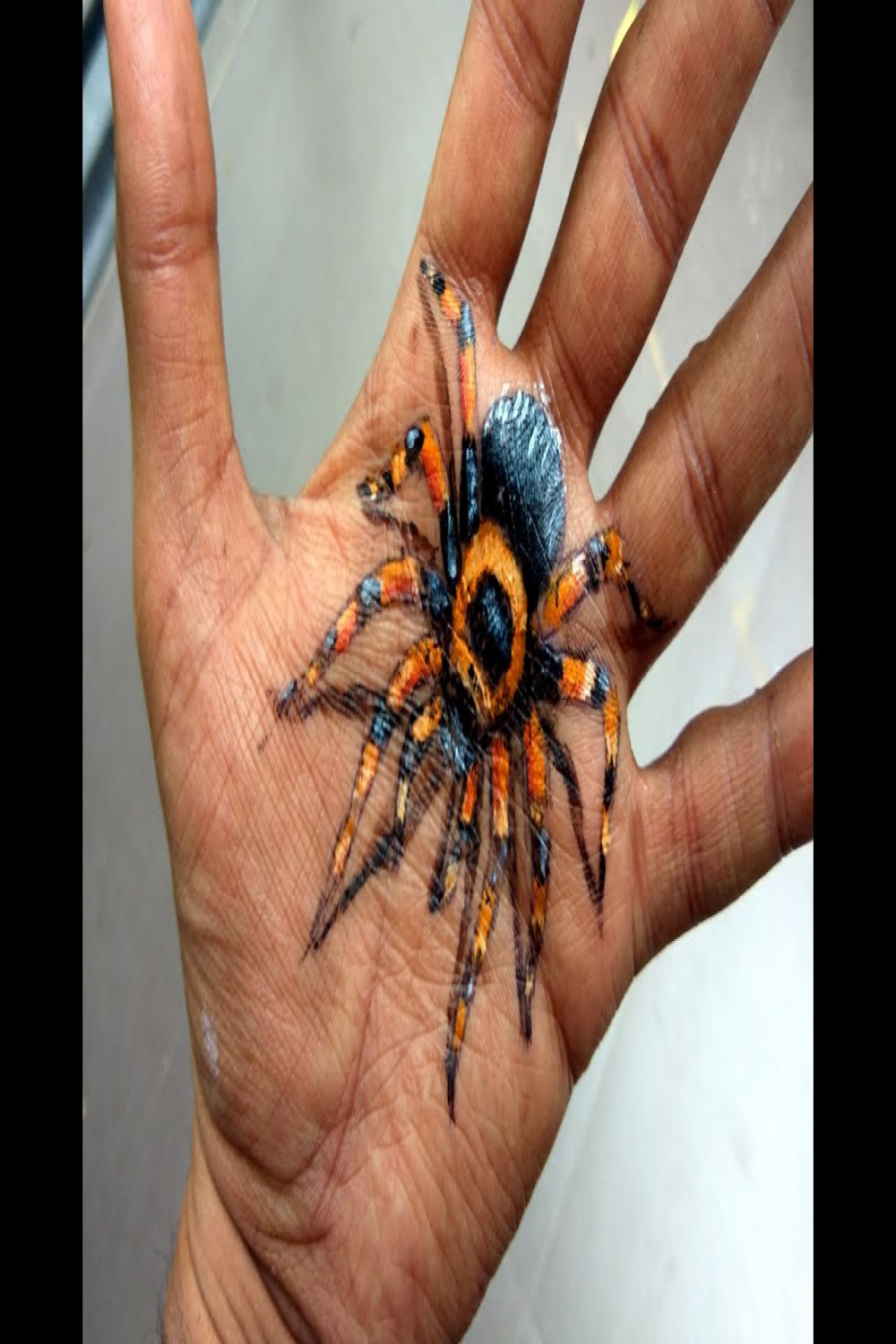 Amazing D Trick Art  Spider Drawing on hand  Amazing optical illusion  art  Scary Body art