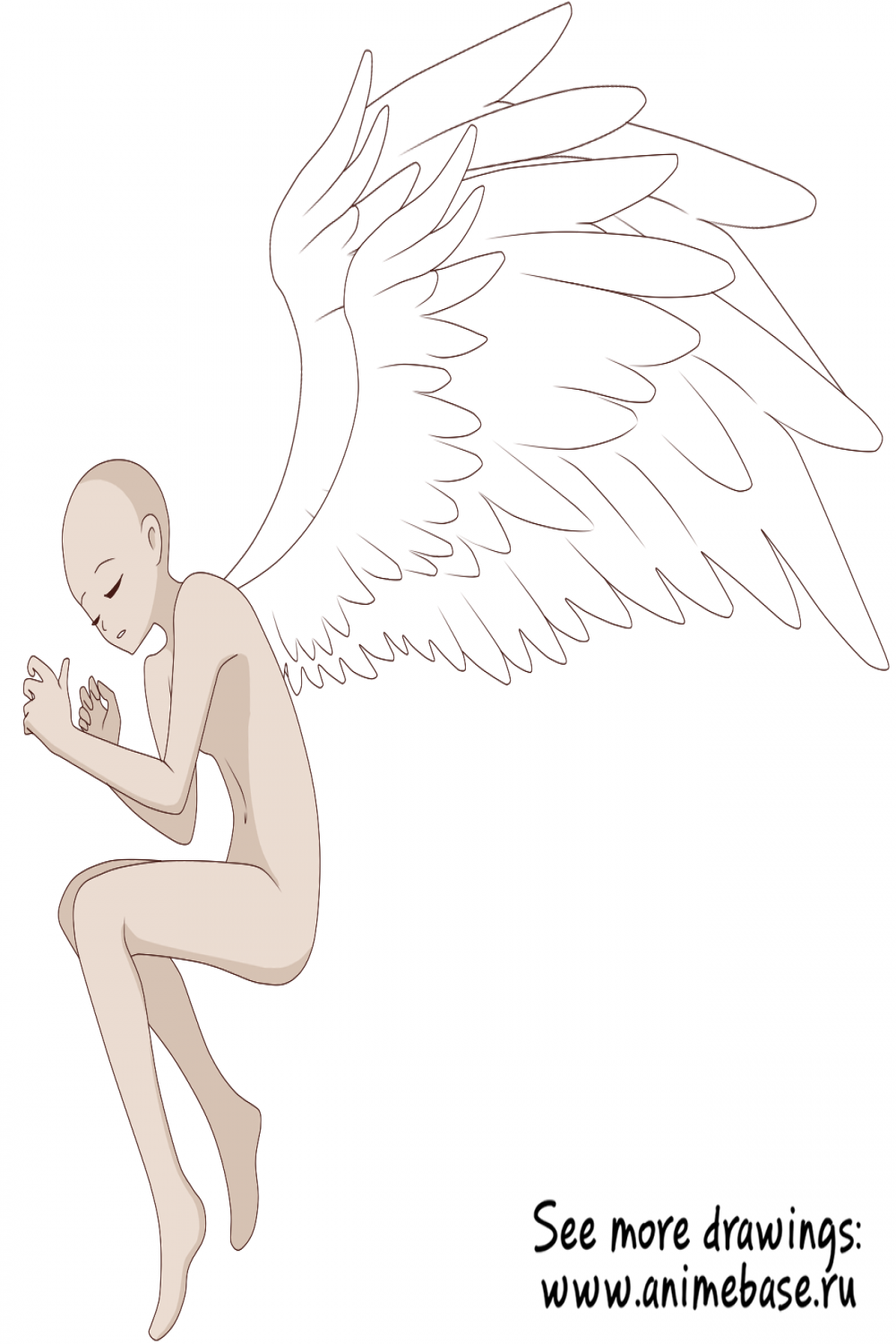 Angel with big wings - Ангел с большими крыльями  Anime poses