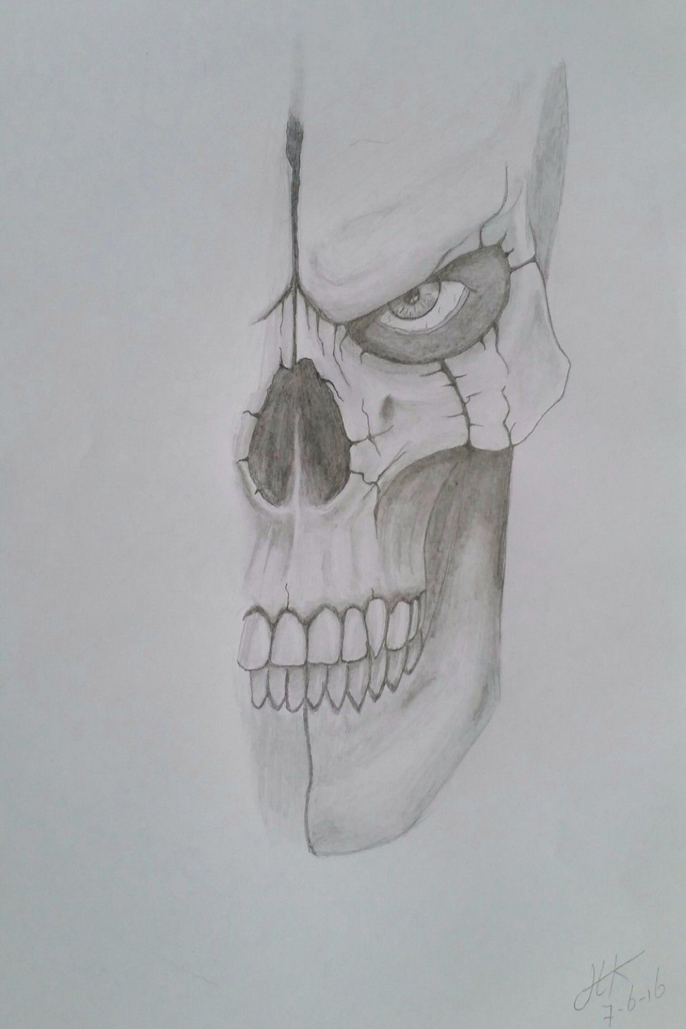 Angry skull  Easy skull drawings, Cool skull drawings, Skull art