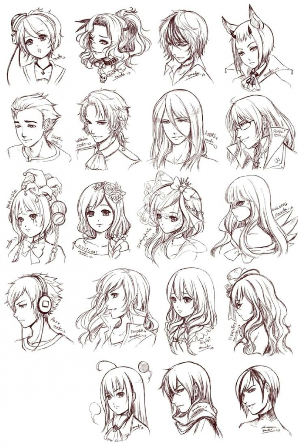 Anime Hair Drawing Reference And Sketches For Artists  How to