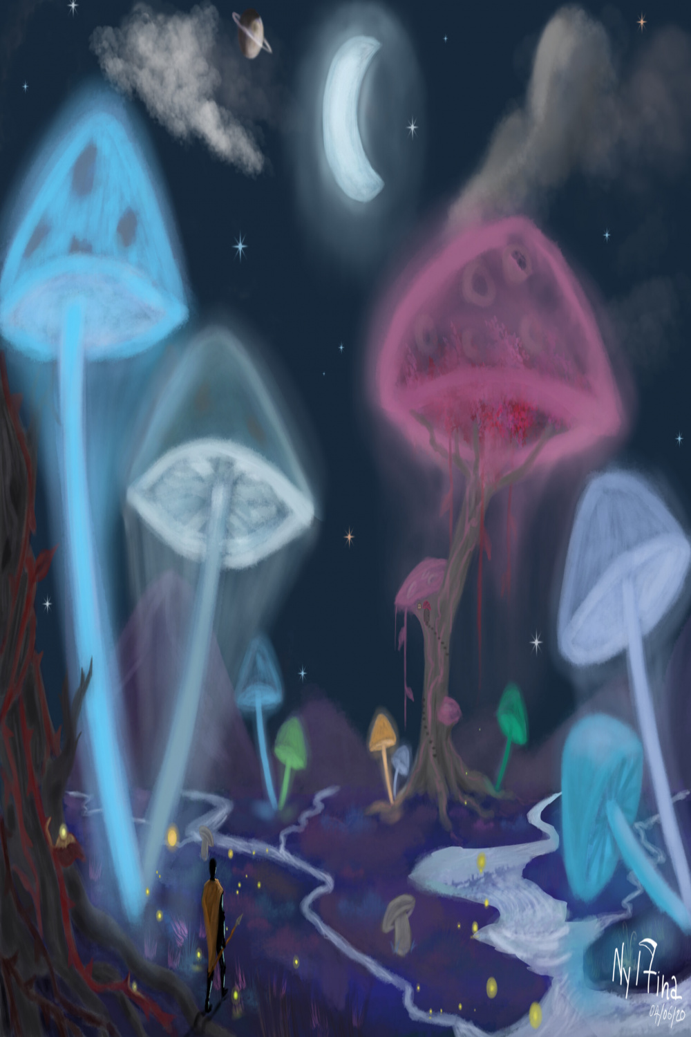 Mushroom Valley Drawing