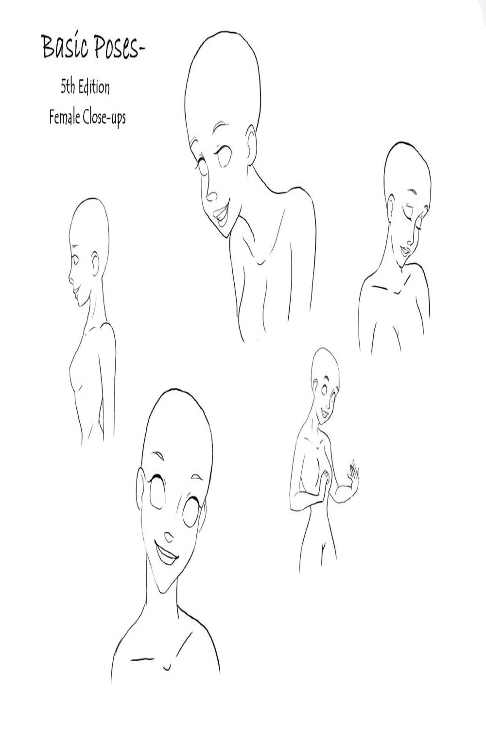 Base Poses- Female Close-up by darkflower on DeviantArt