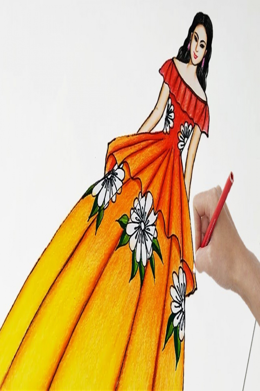 Beautiful dresses drawing  How to draw Women