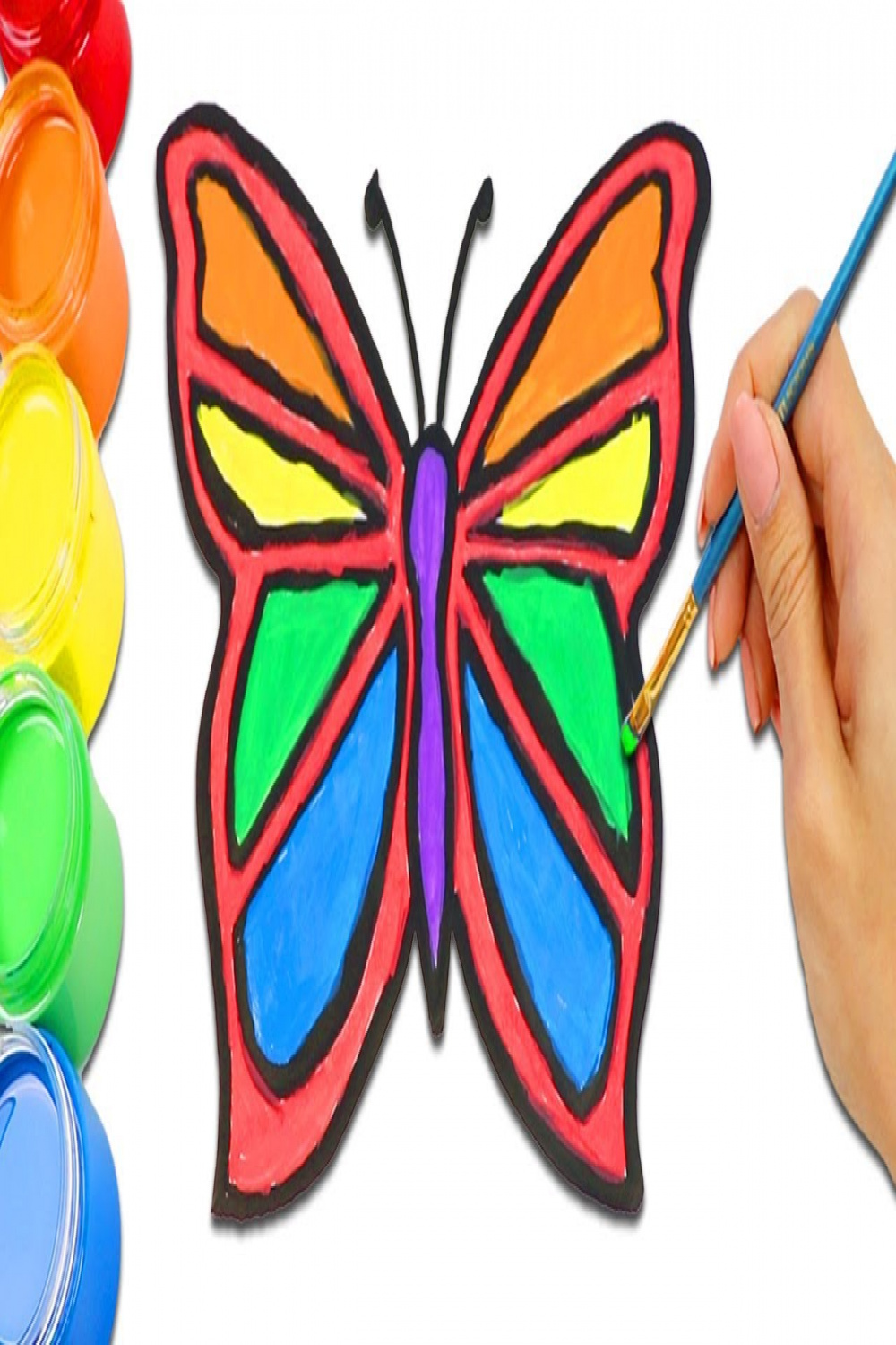 Beautiful Rainbow Butterfly Drawing, Coloring, and Painting for Kids by  AWESMR art!