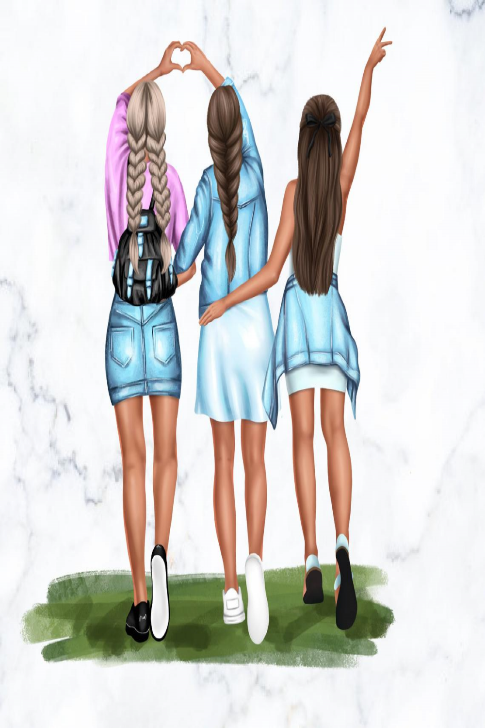 Best Friend Clipart Best Friends Portrait Personalized - Etsy