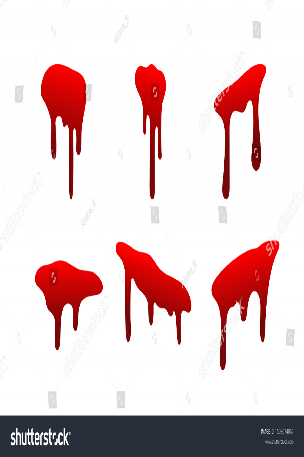 Blood Drip Set Drop Blood Isloated Stock Vector (Royalty Free