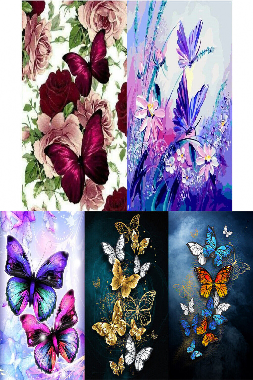 Canvas DIY Color Butterfly Hand Painted Drawing Artwork Oil Kit