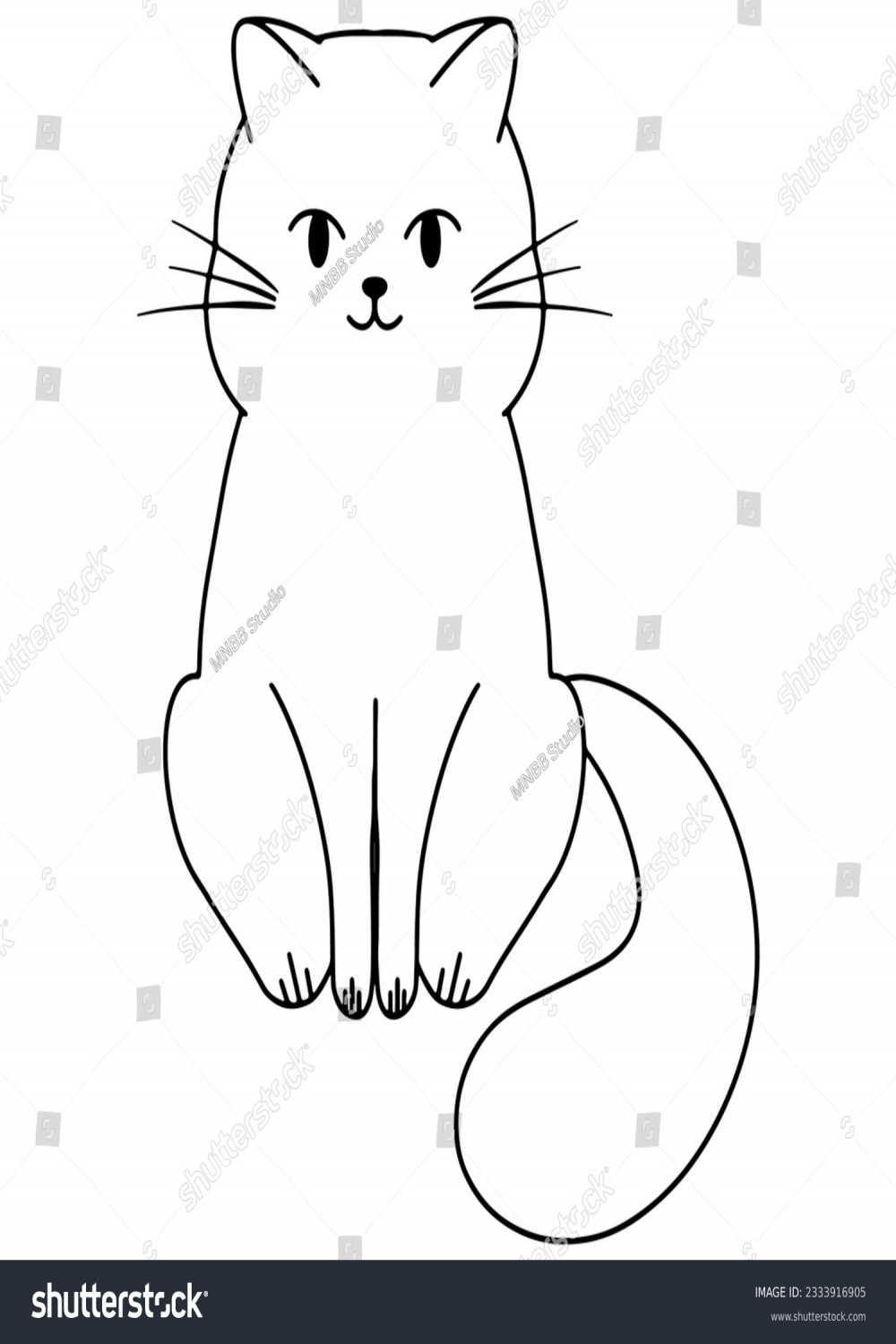 Cat d Drawing Fill Color Stock Vector (Royalty Free) 333916905