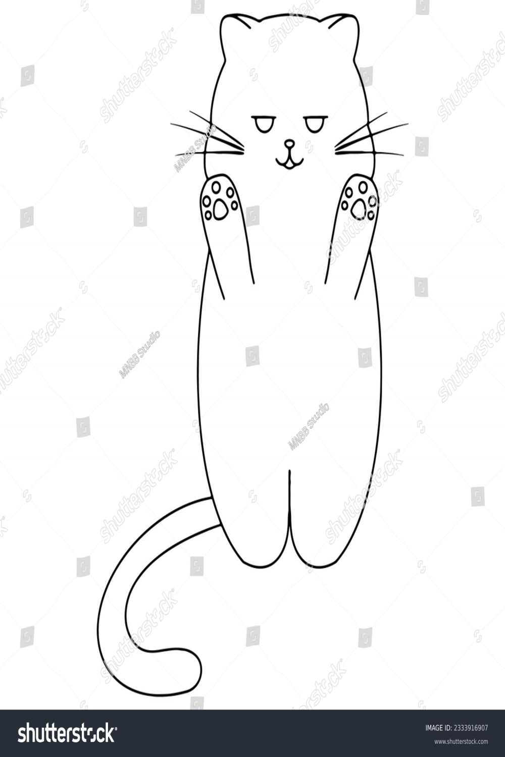 Cat d Drawing Fill Color Stock Vector (Royalty Free) 333916907