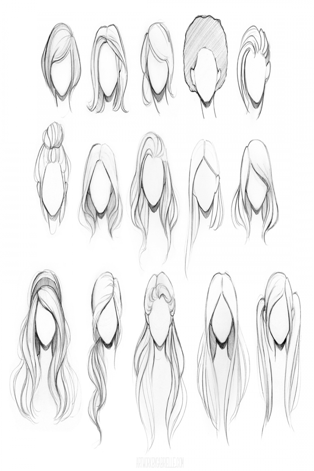 Character Hair Reference Sheet by GabrielleBrickey on DeviantArt