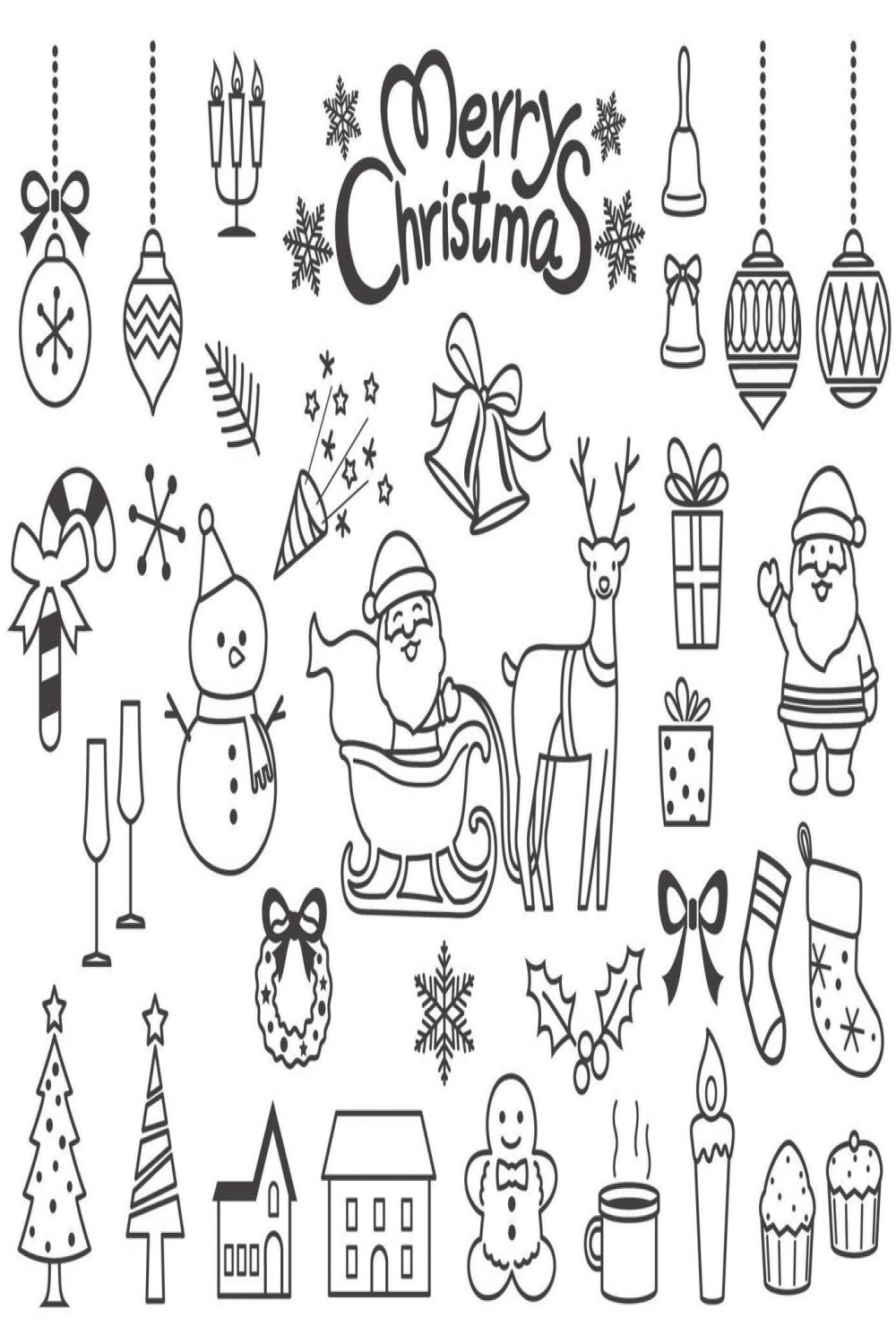 Christmas Black And White Vector Art, Icons, and Graphics for Free