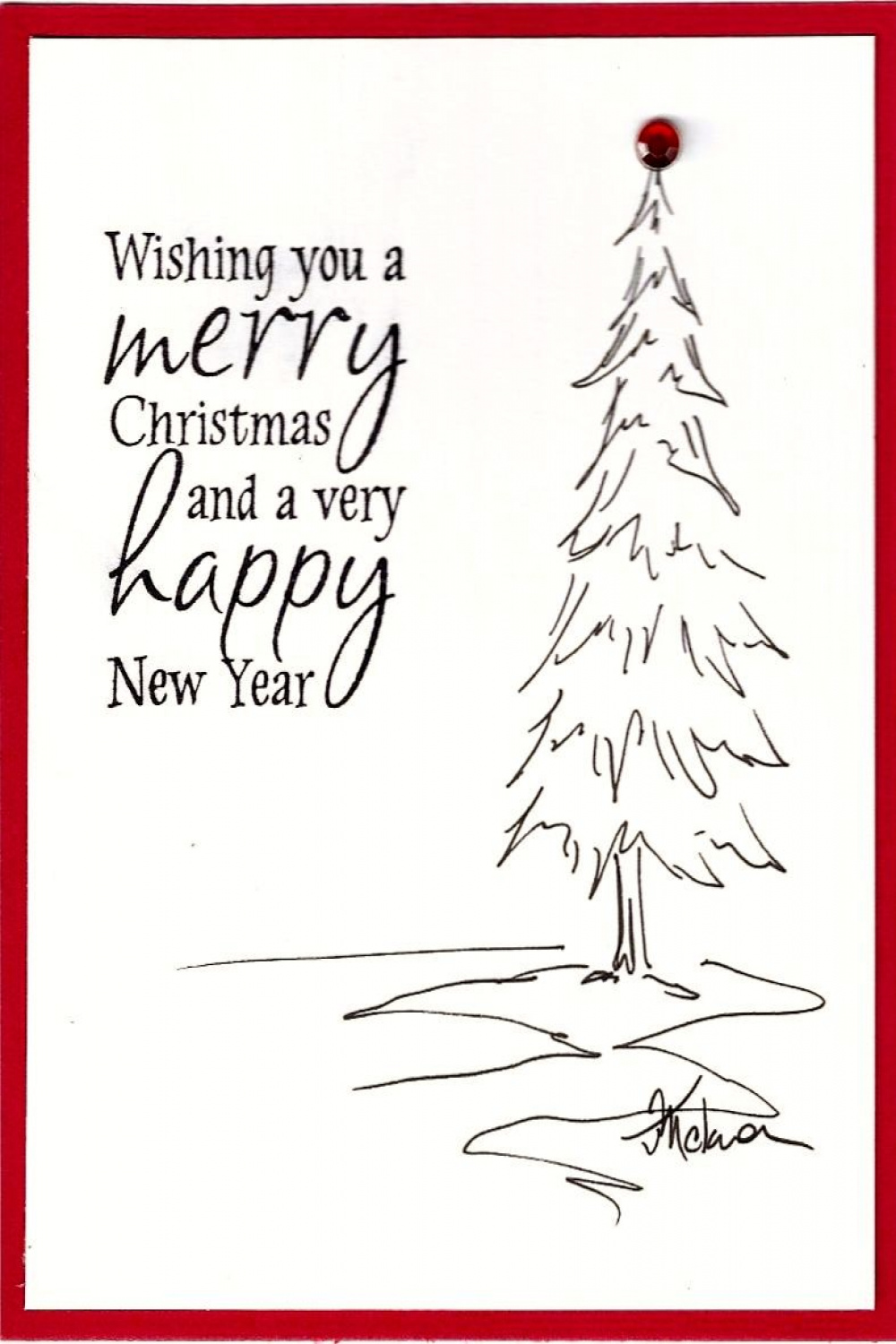 Christmas card with original pen & ink drawing