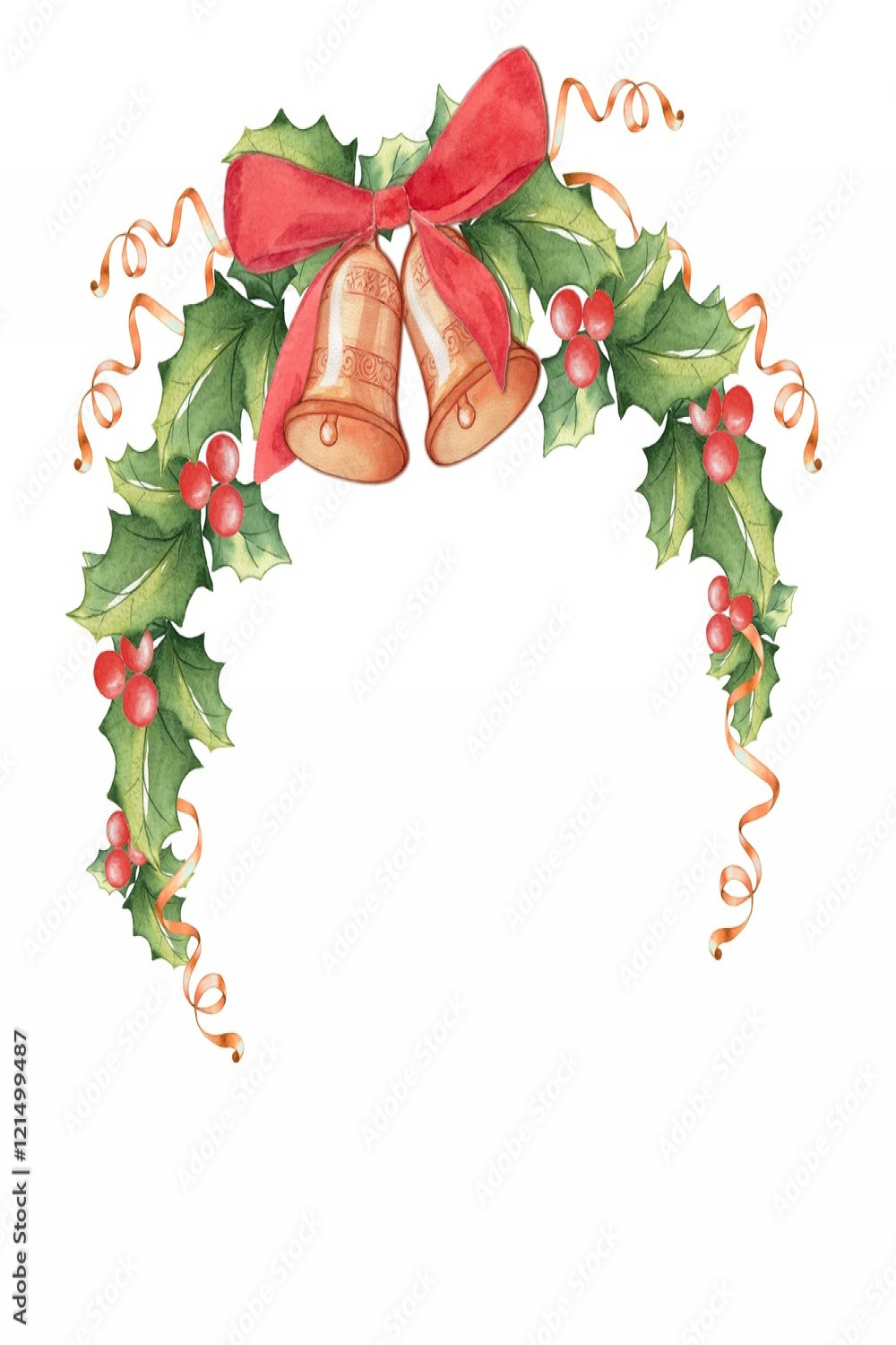 Christmas seamless border made of mistletoe