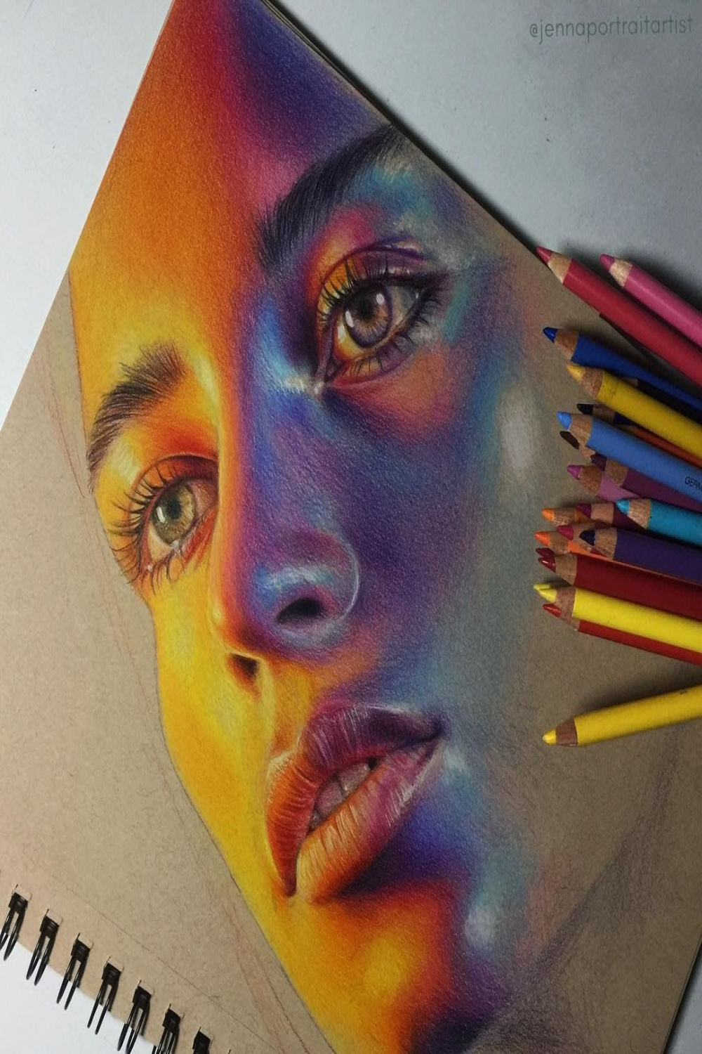 Colorful and Luminous Portrait Drawings  Prismacolor art, Pencil