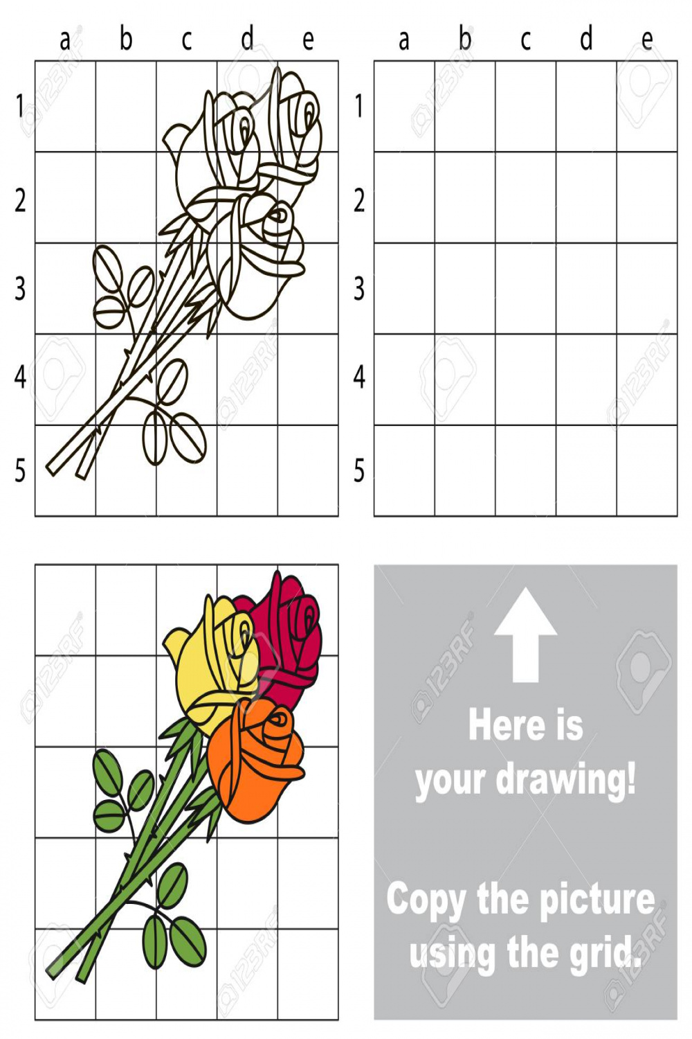 Copy The Picture Using Grid Lines, The Simple Educational Game For