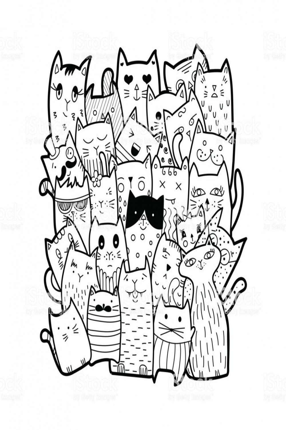 Cute cats, doodle style