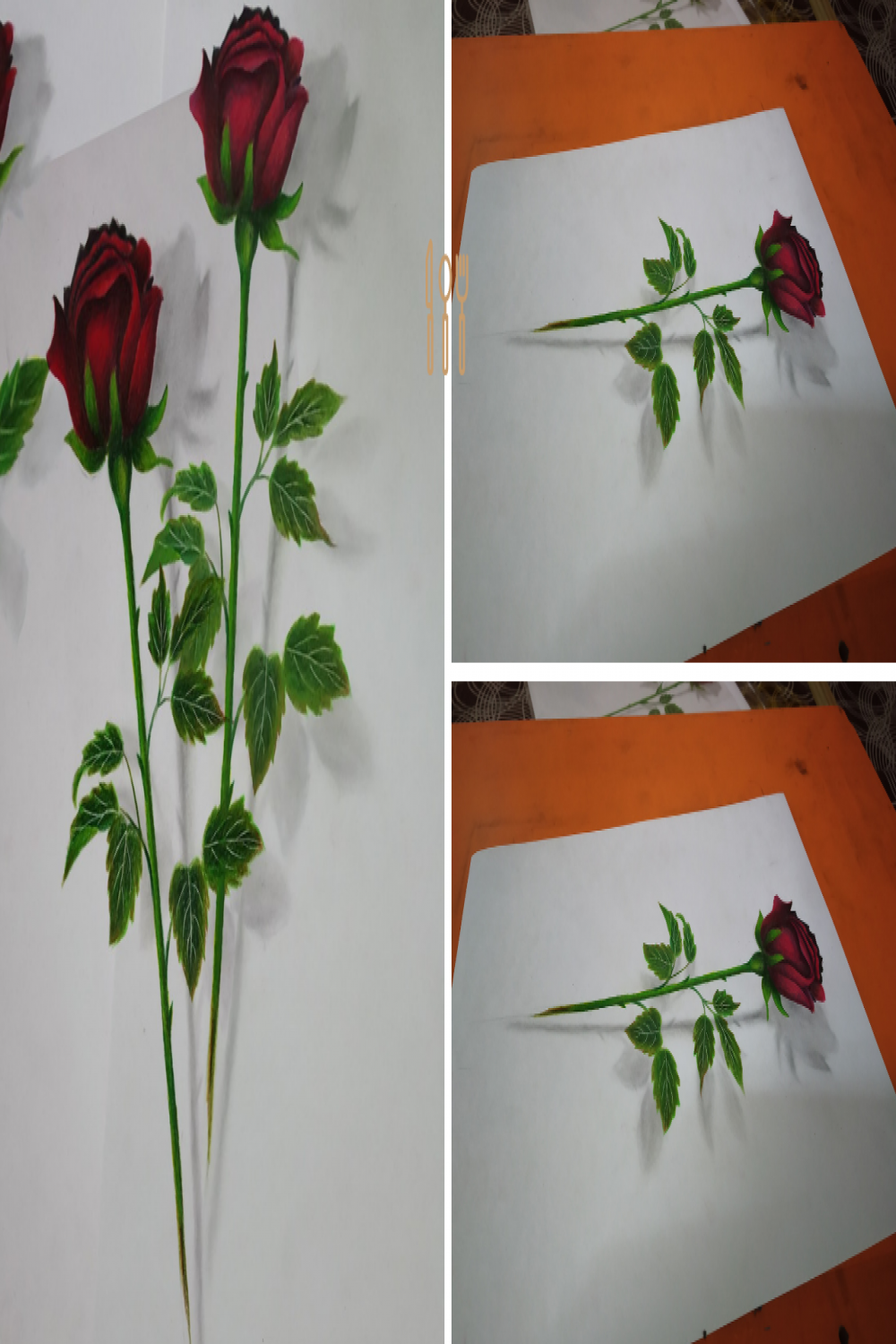 D Rose  Roses drawing, Rose step by step, Color pencil art