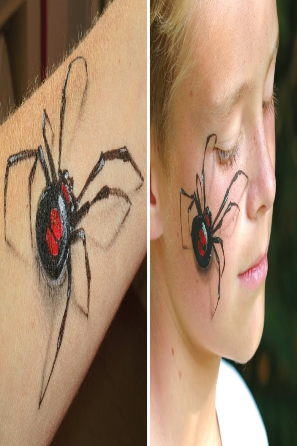 D spider makeup / Arm and face painting tutorial - Great illusion makeup  for Halloween!