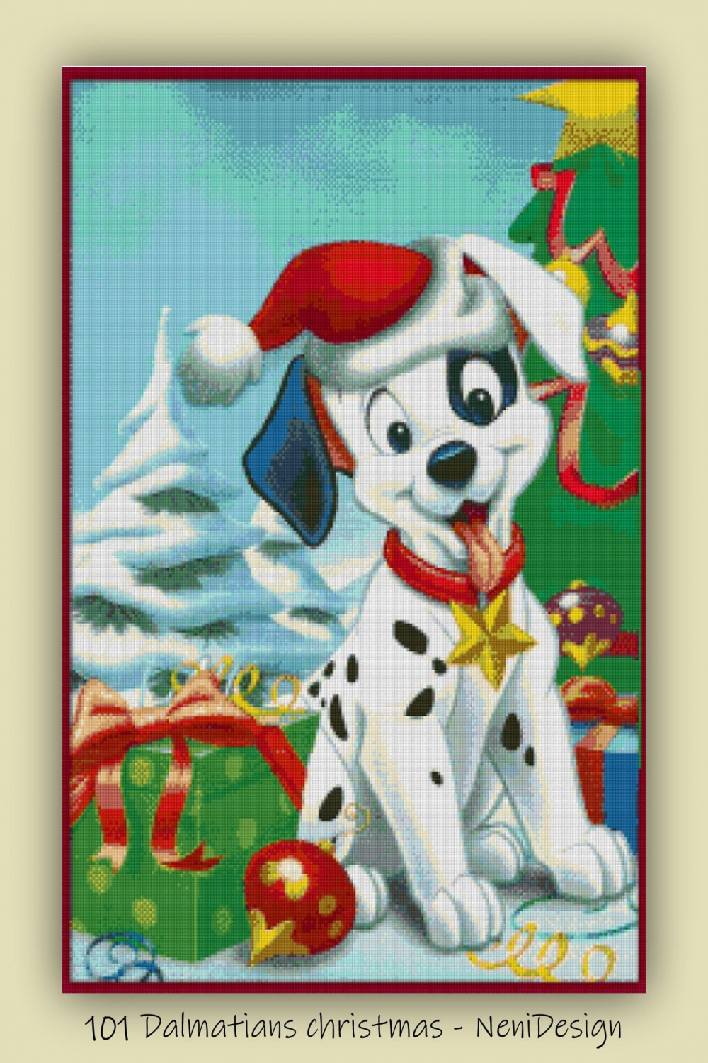 Dalmatians Christmas Cross Stitch Pattern DIY  - Etsy