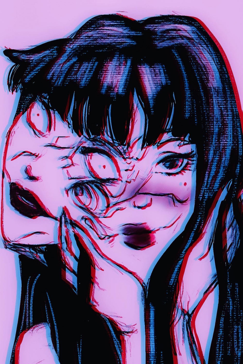Double face  Female art, Anime, Color pop
