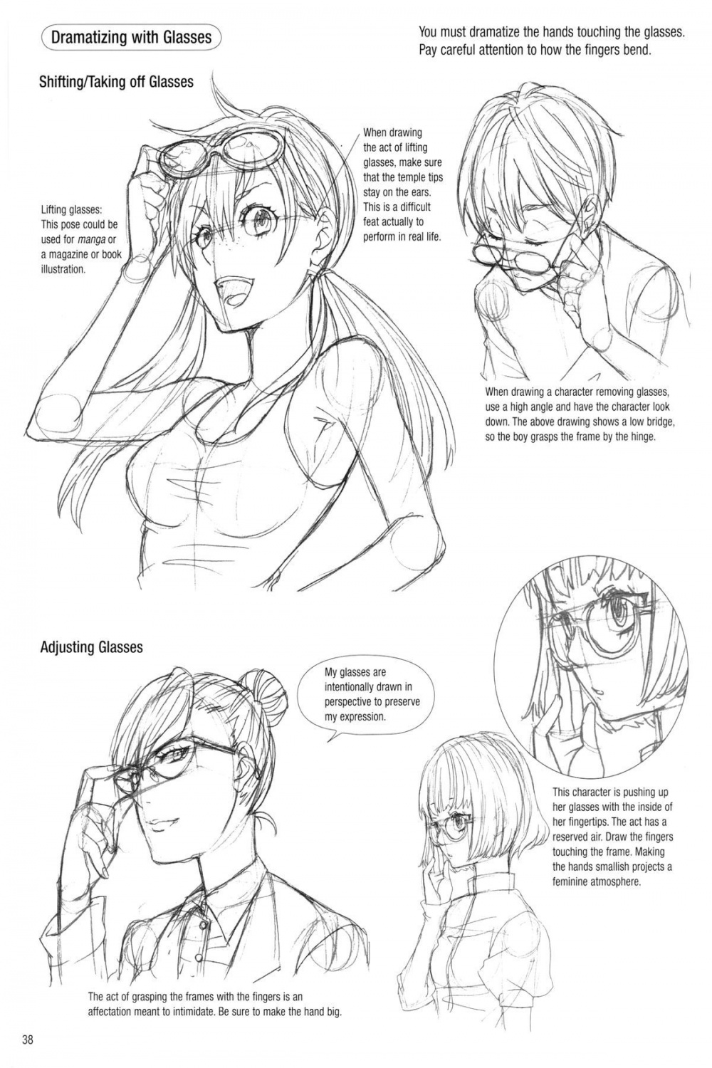 Dramatizing with Glasses  Anime poses reference, Illustration