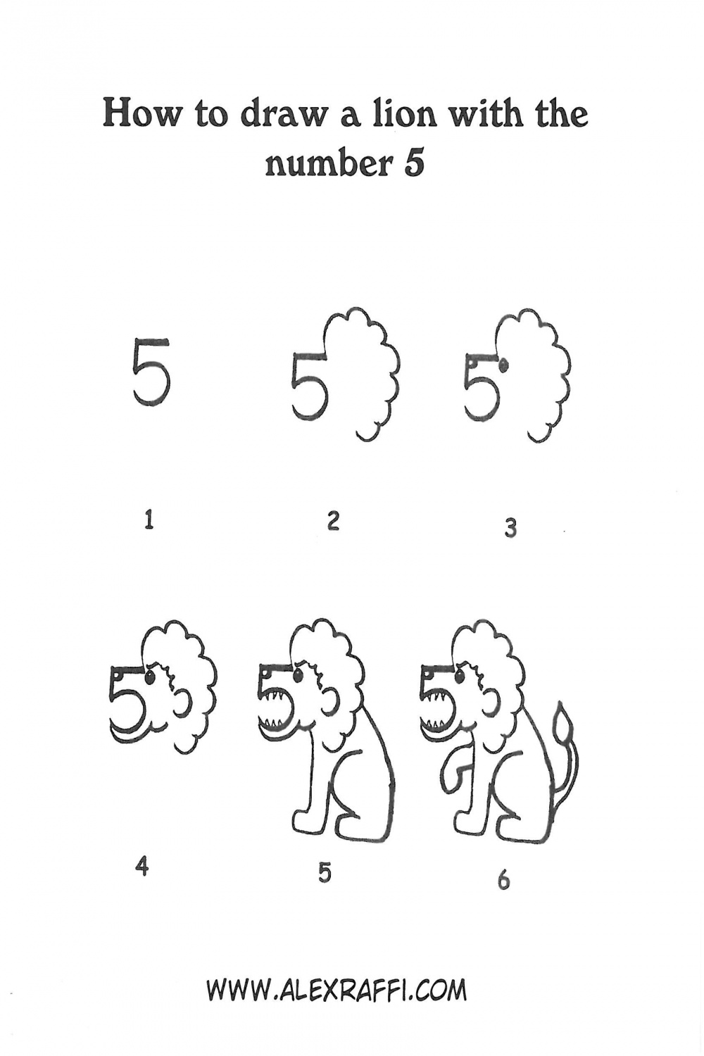 Draw a lion with a #  Number drawing, Word drawings, Alphabet