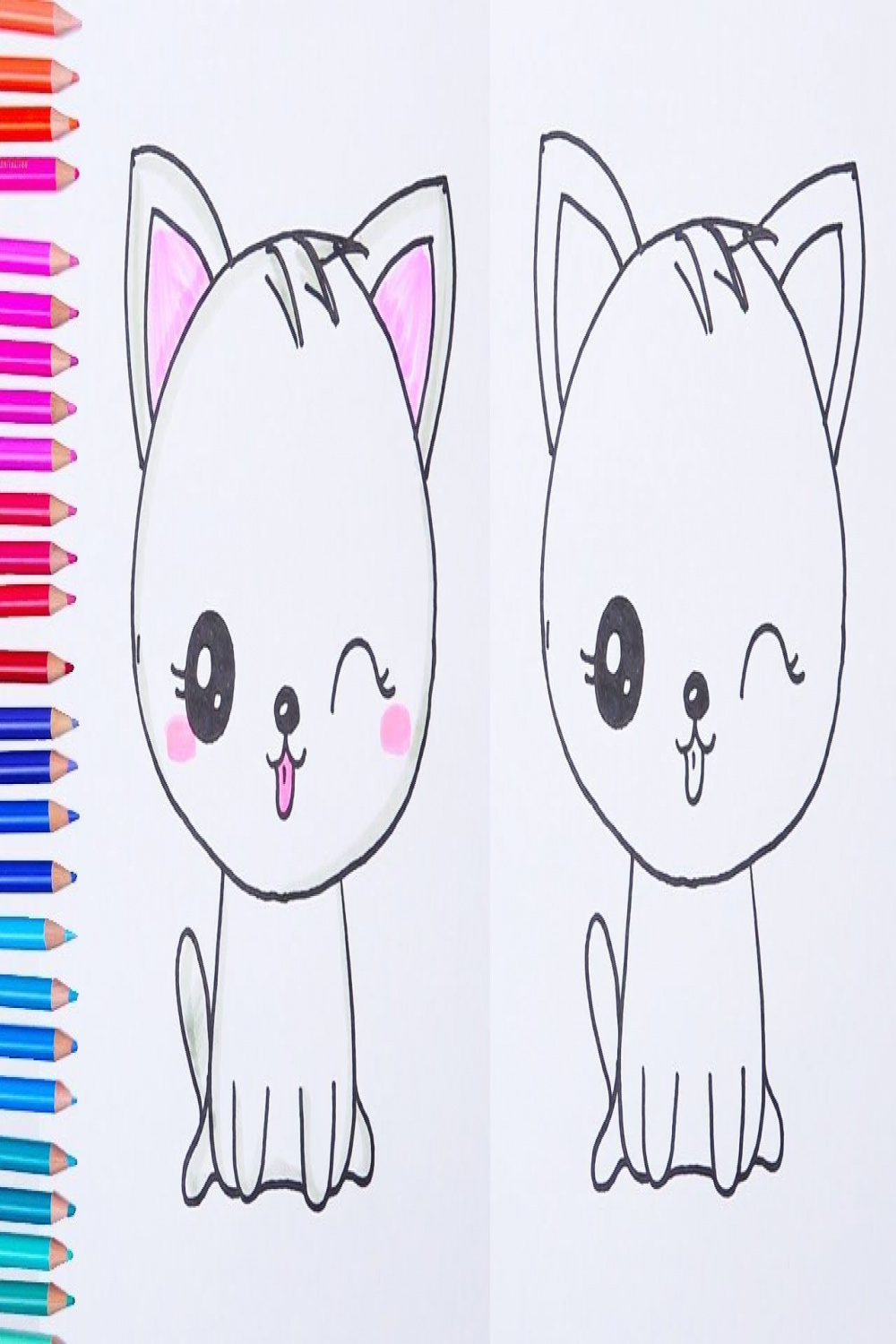 Draw so cute  How to draw CAT DRAWING CAT easy Easy drawings  Kitty  drawing, Easy drawings, Cute drawings