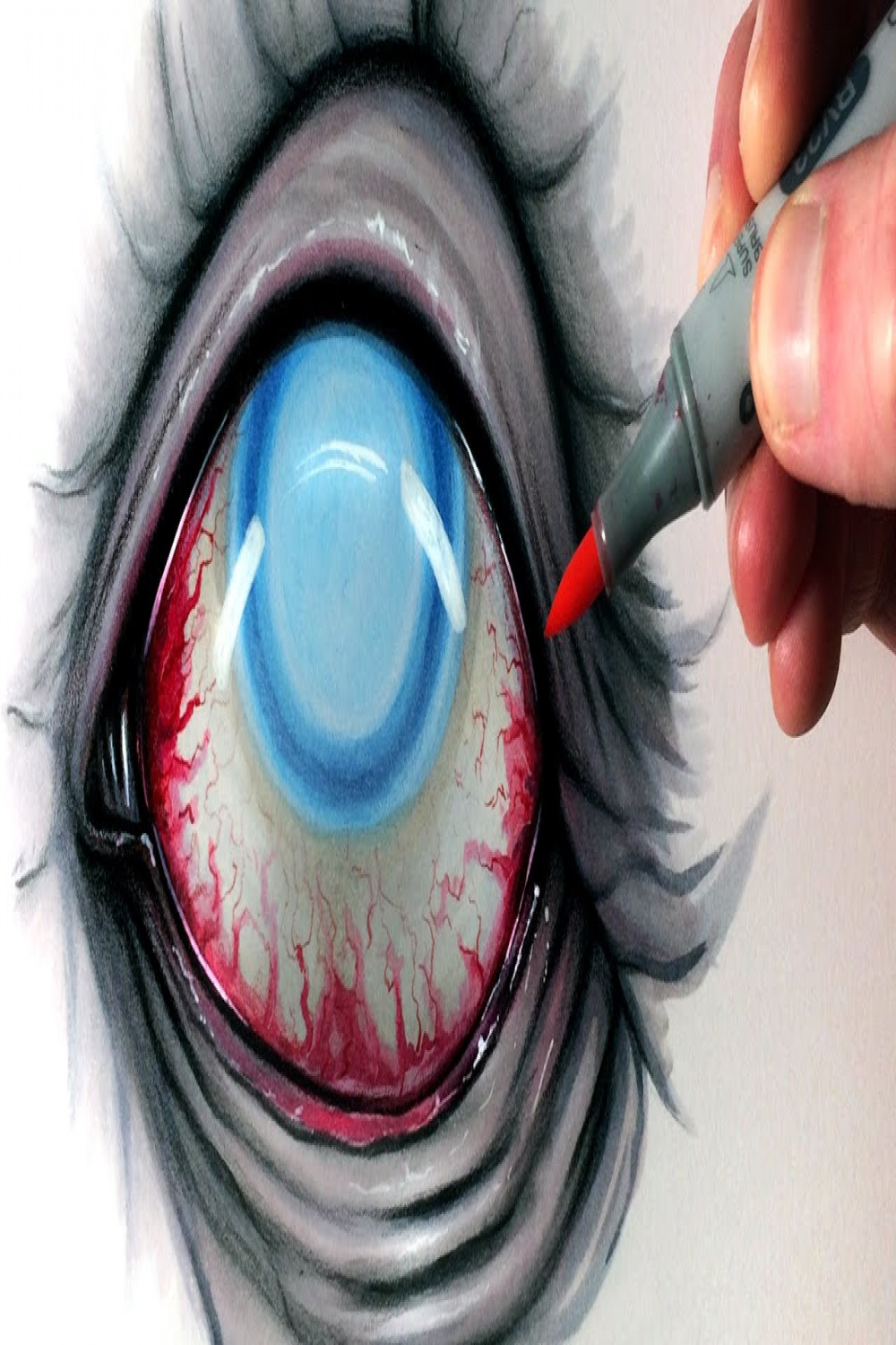 Drawing a ZOMBIE EYE - Time Lapse
