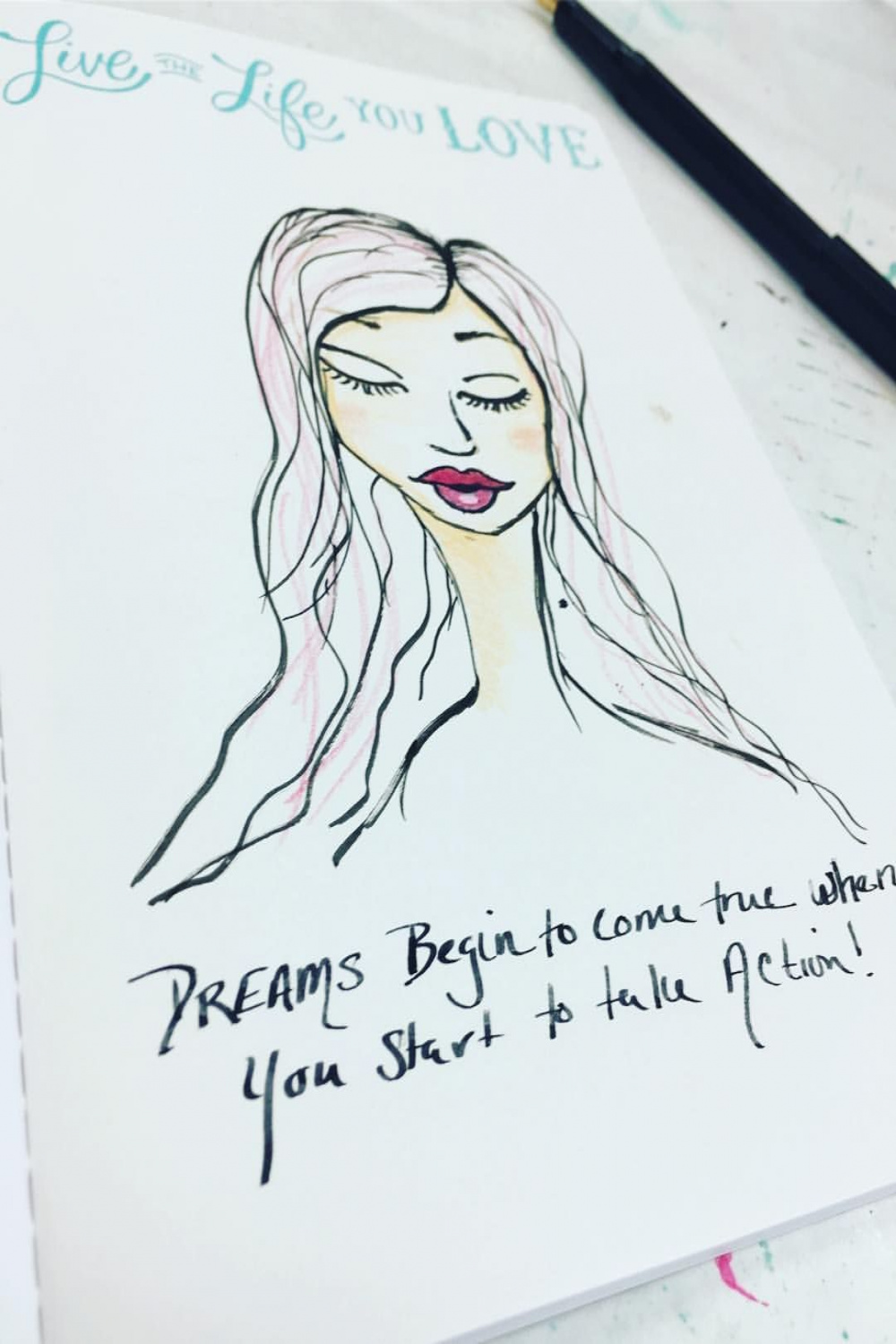 Drawing faces - Inspirational quote Jane Davenport Inspired