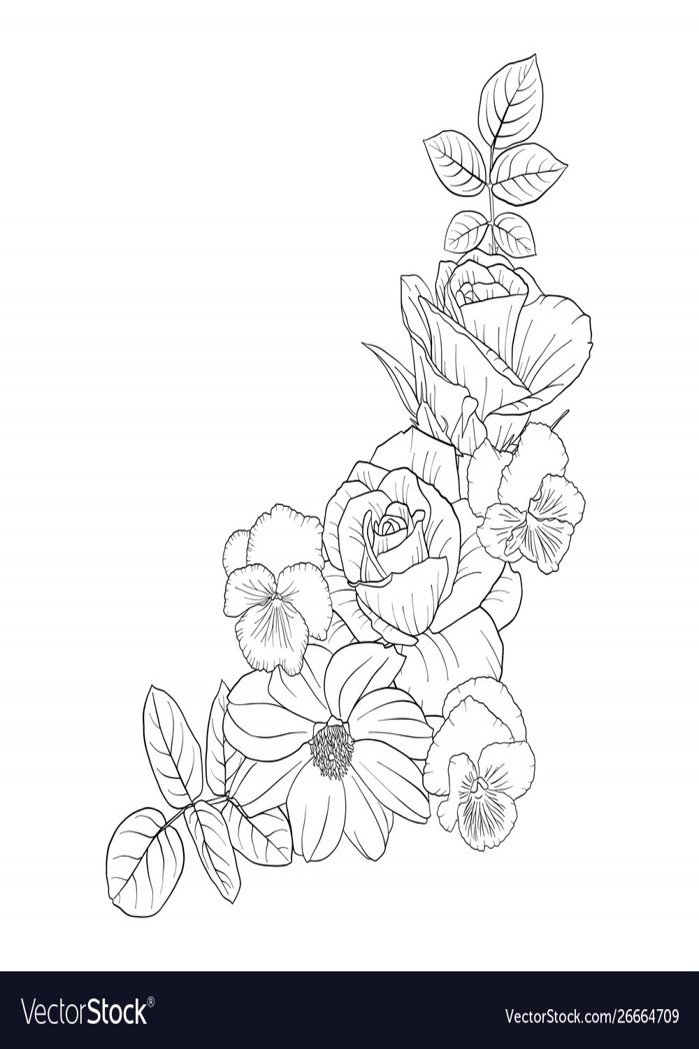 Drawing flowers Royalty Free Vector Image - VectorStock