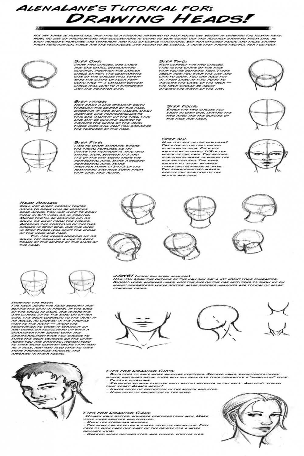 Drawing Heads: Tutorial by AlenaLane on DeviantArt  Drawing heads