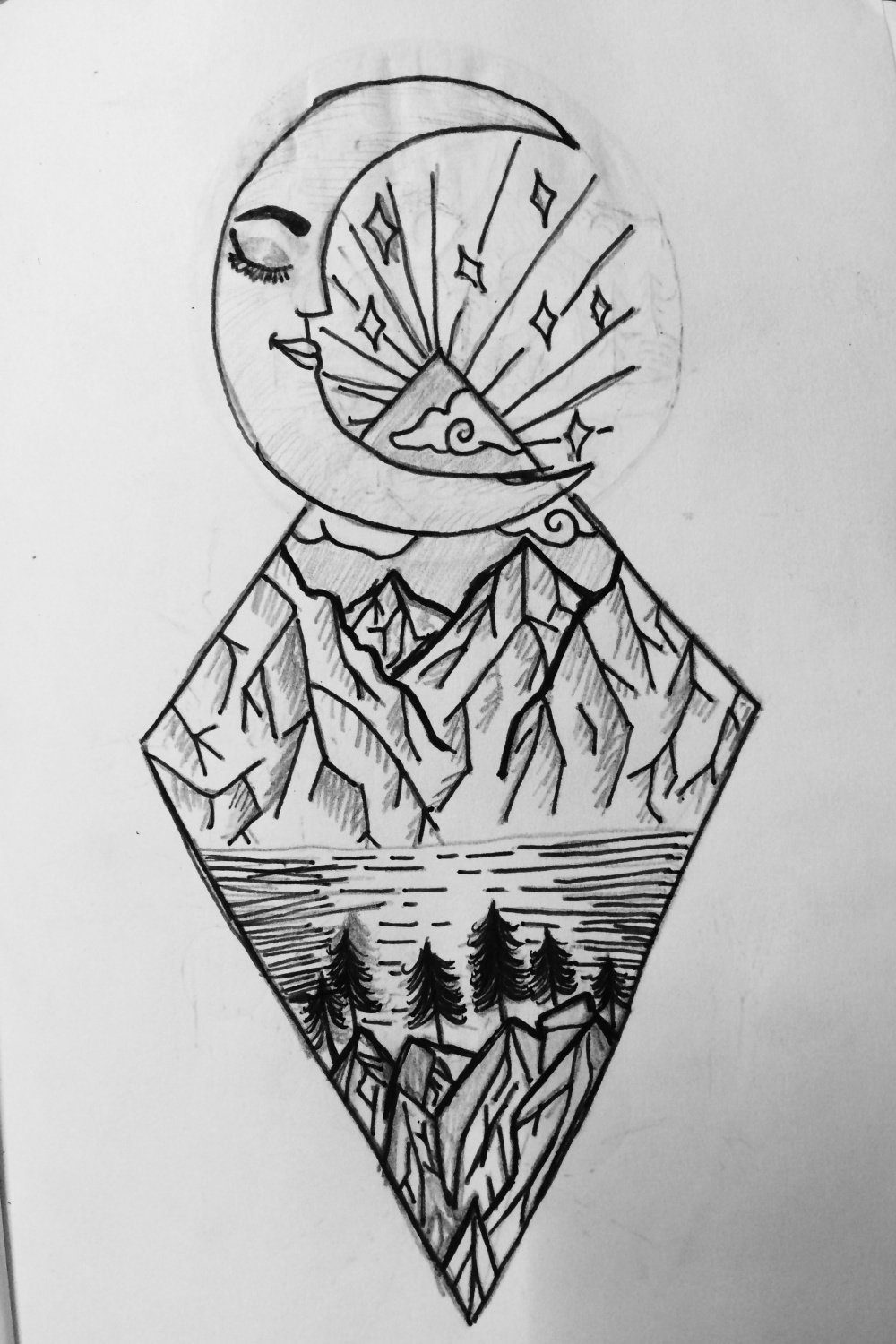 Drawing ideas moon doodle easy drawing cool black  Meaningful
