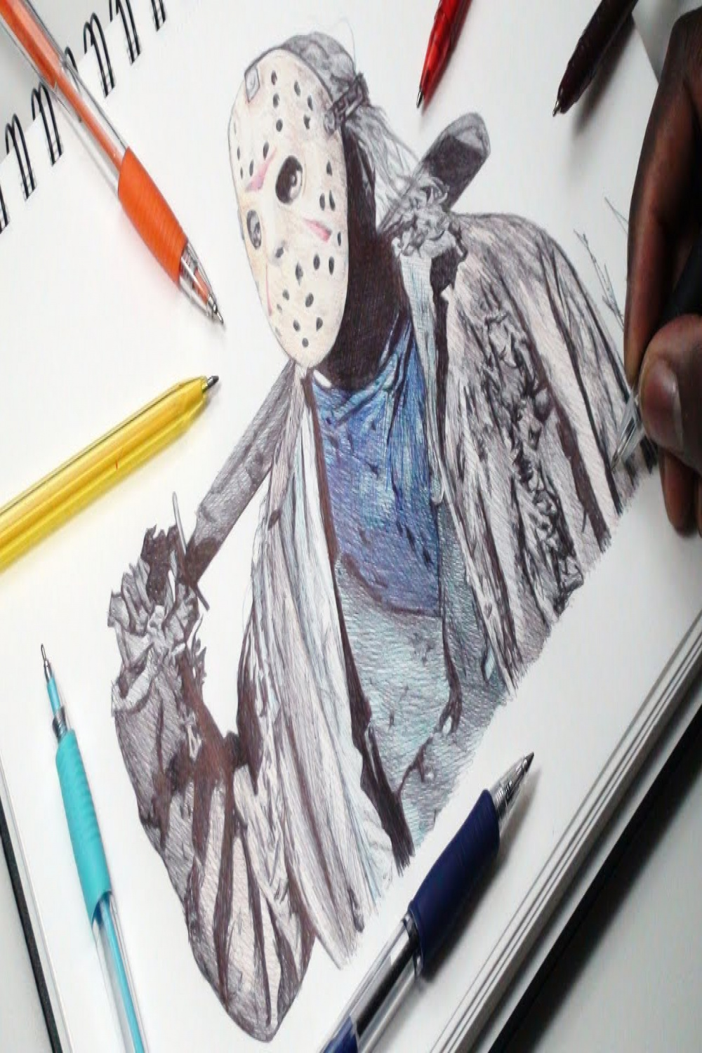 Drawing Jason Voorhees - INKTOBER DAY  - Friday The th - DeMoose Art