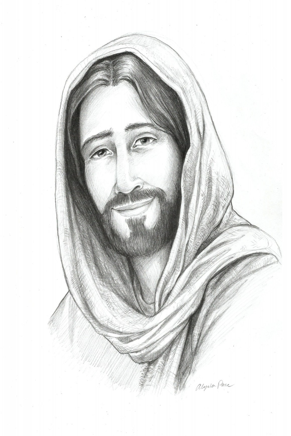 Drawing of Christ, Sketch of Jesus, Religious Art, Savior of the