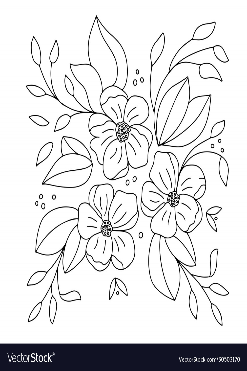 Drawing simple flowers on a white background Vector Image