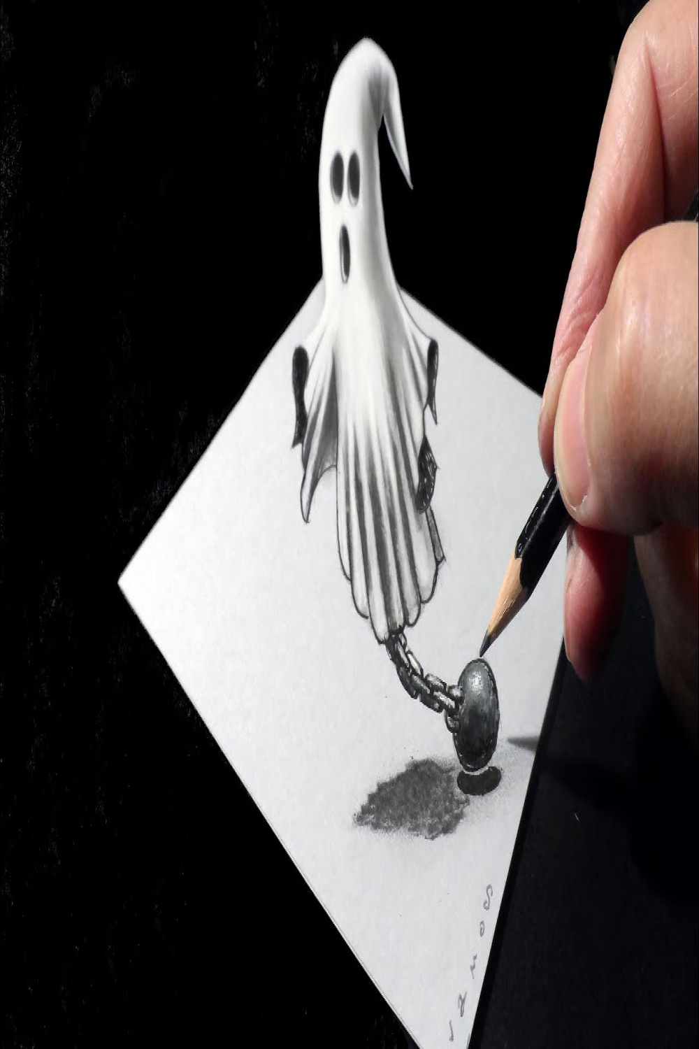 👻Drawing Trick - How to Draw D Ghost Illusion - Vamos