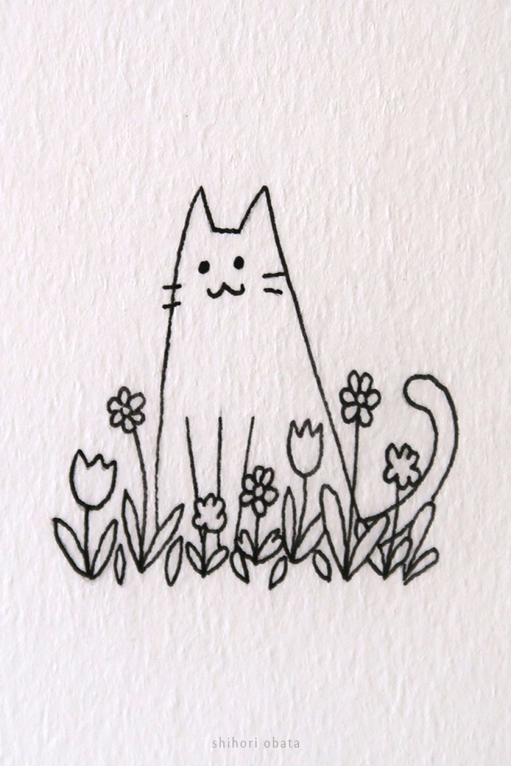 Easy Cat Drawing Ideas  Simple cat drawing, Drawings, Cat doodle