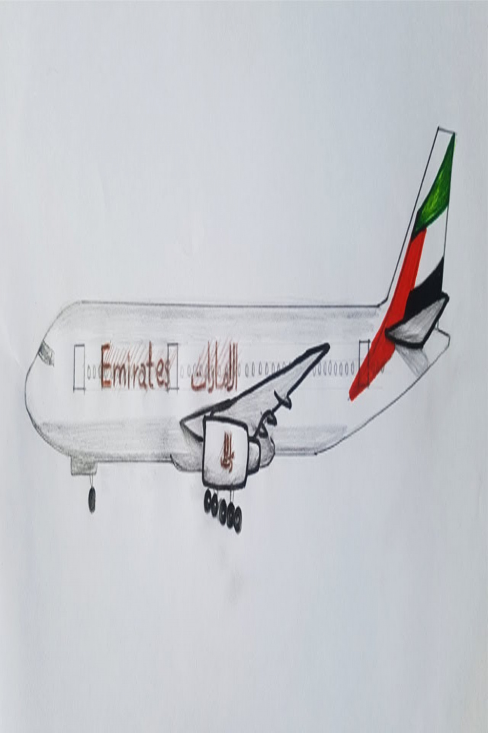 Emirates plane drawing simple Boeing  drawing How to draw emirates  plane step by step easy