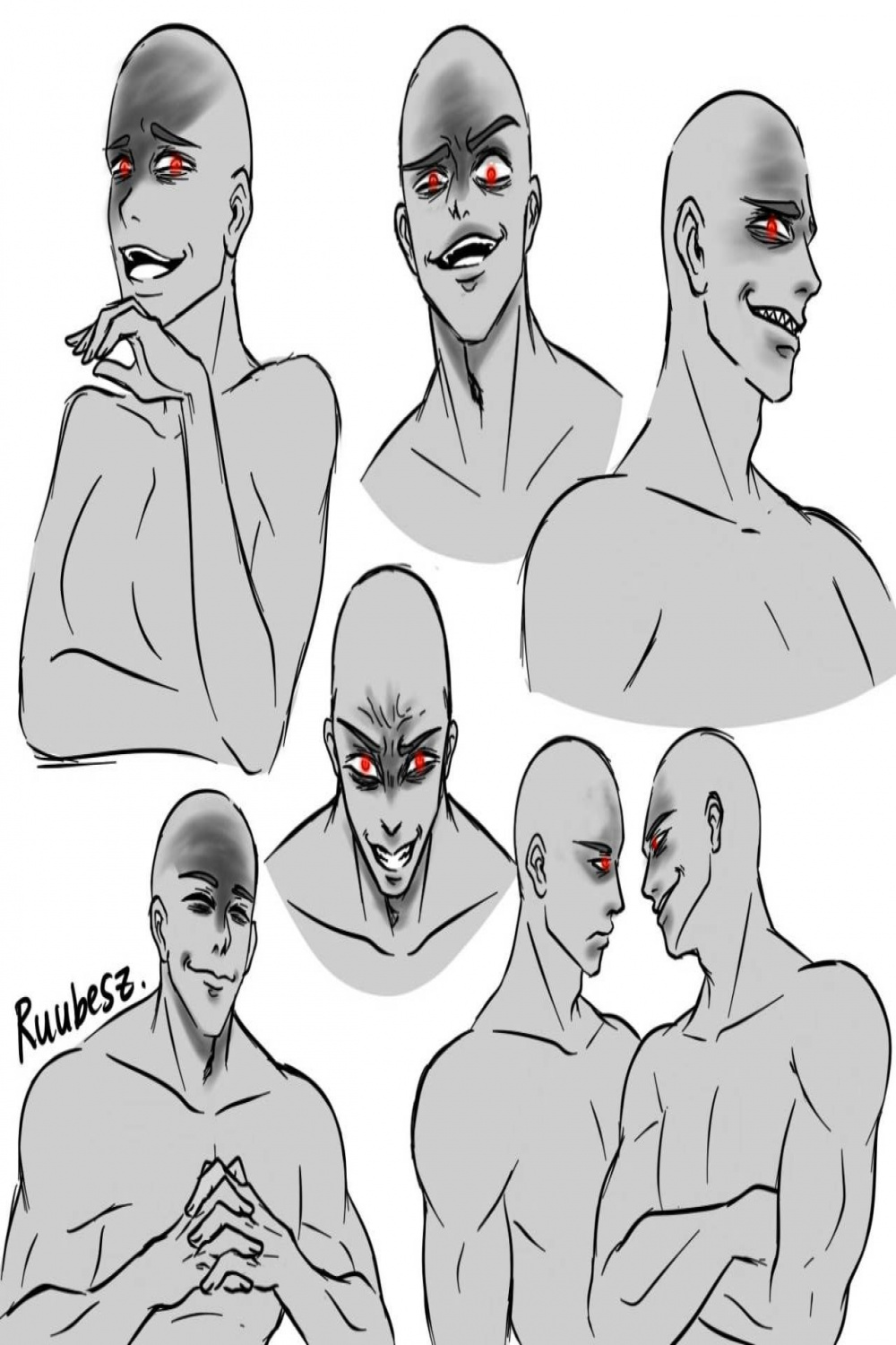 Evil faces  Face drawing reference, Drawing reference, Drawing