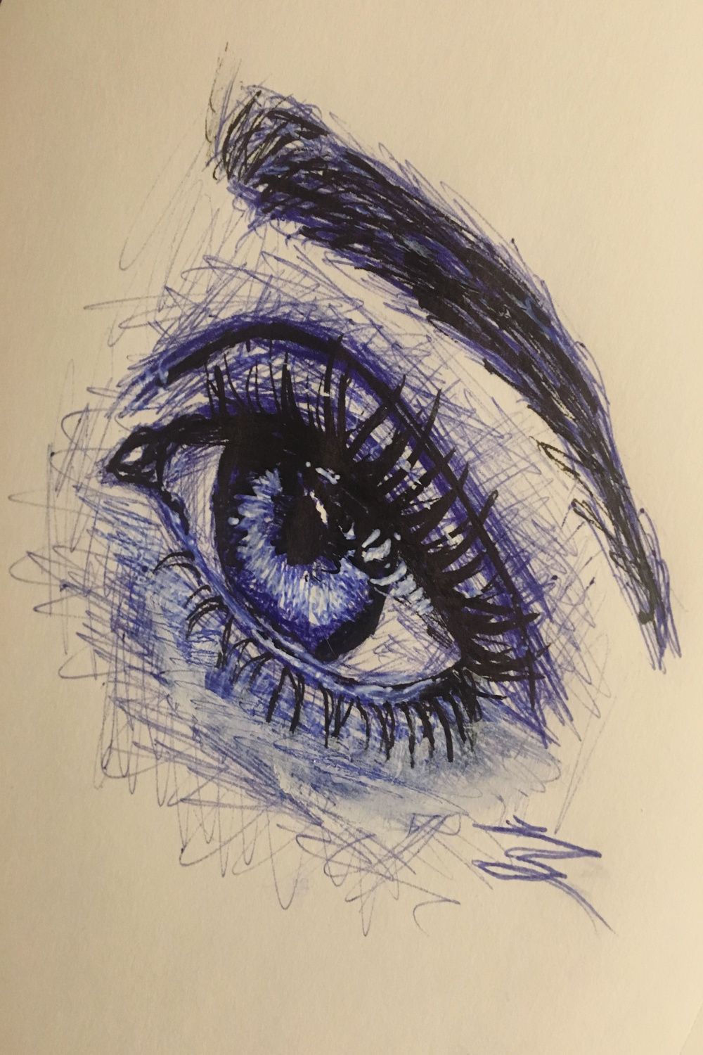 Eye with pen  Pen art drawings, Pen art work, Black pen drawing