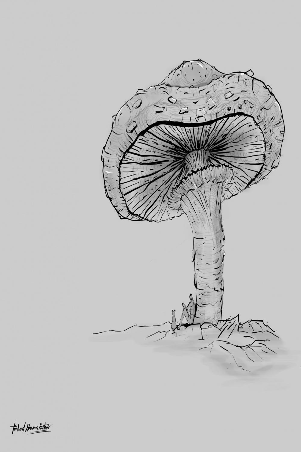 Fahad Hasan Pathik - Sketching mushroom under mushroom