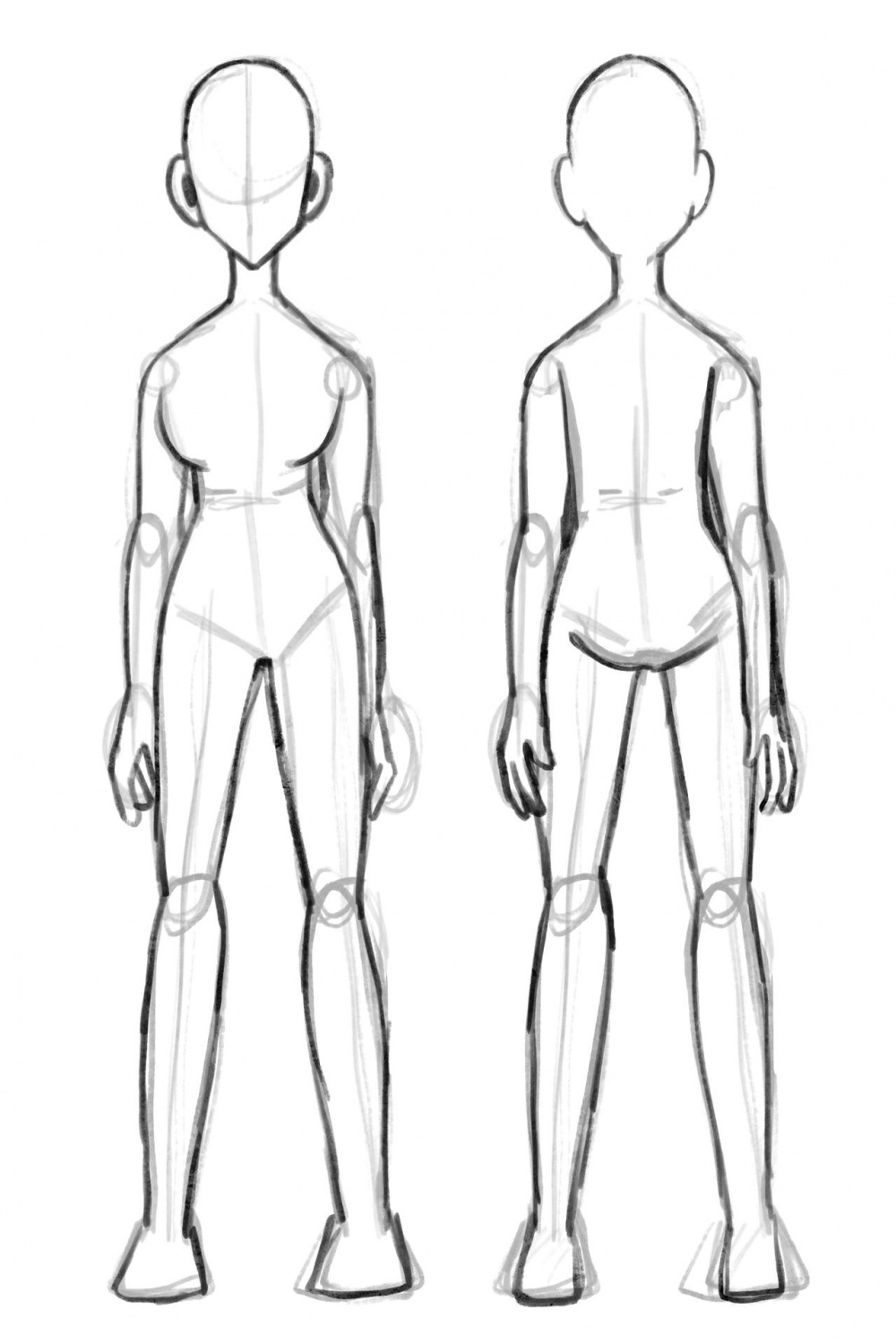 female body base - front and back by starberrrrrrrrrry on DeviantArt