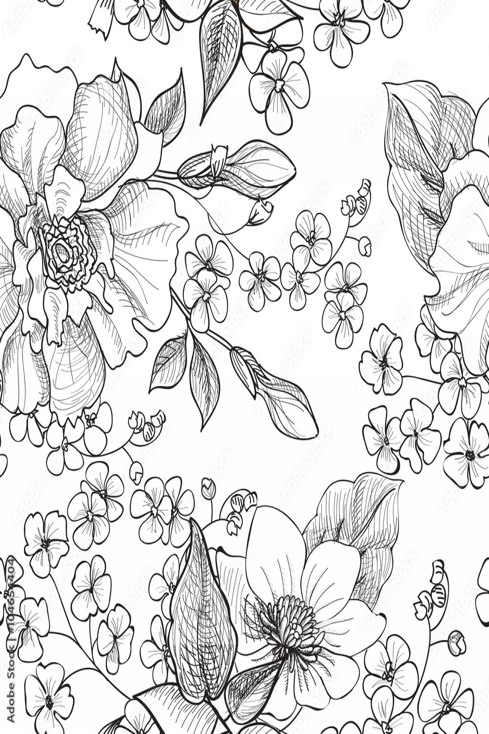 Floral seamless pattern. Flower background