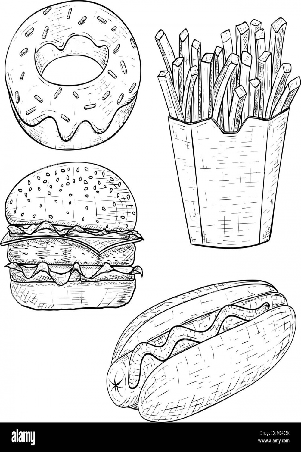 Food sketch hi-res stock photography and images - Alamy