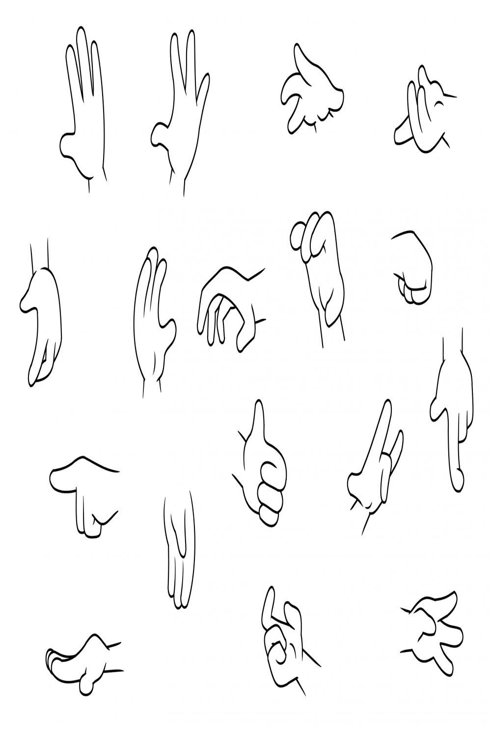 Four Finger Cartoon Hands  Cartoon drawings, Drawing cartoon