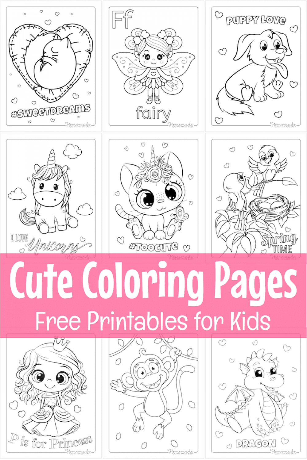 Free Cute Coloring Pages & Kawaii Printables for Kids