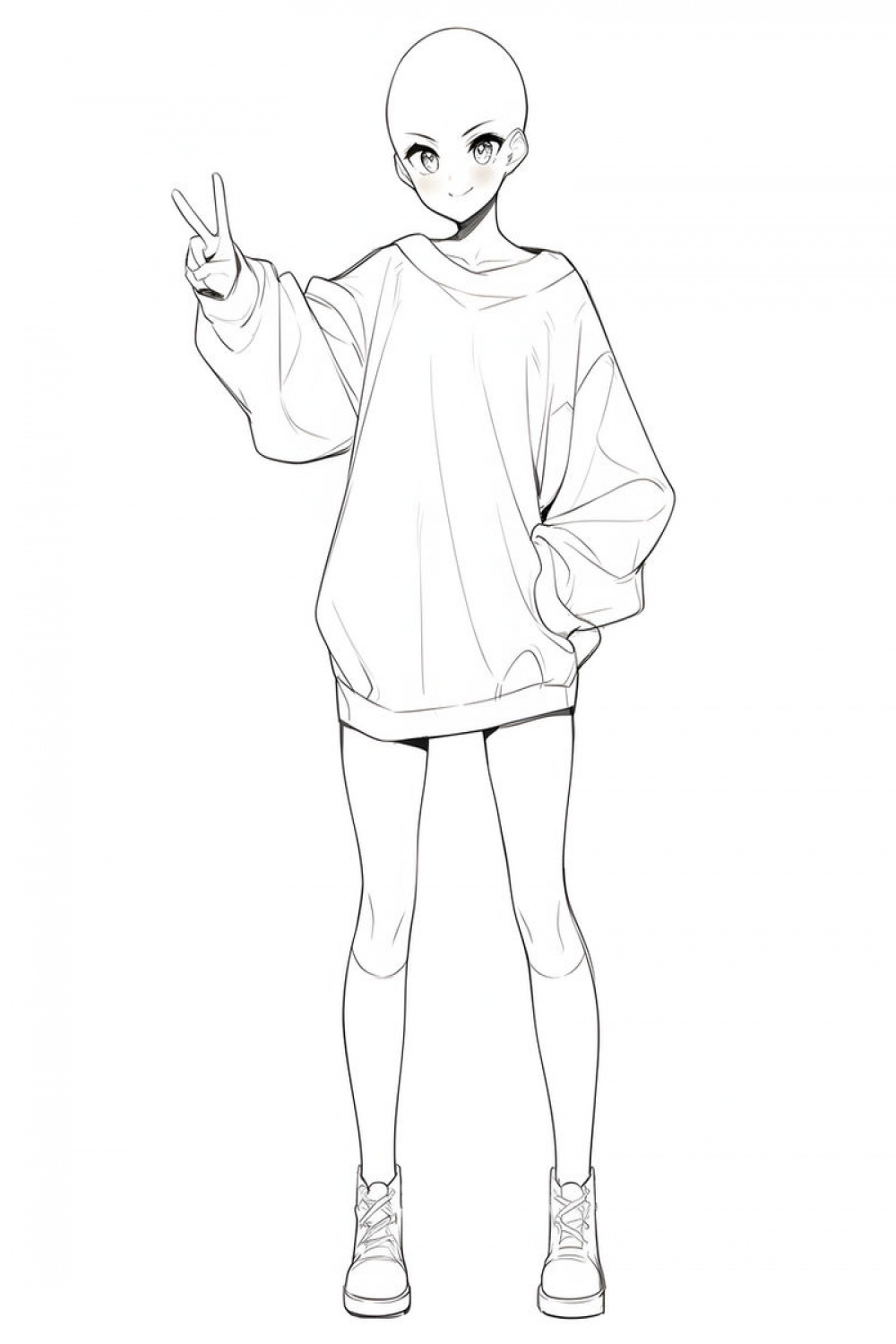 FREE TO USE] Fullbody Anime Girl YCH Base // AI by HARTWRMS on