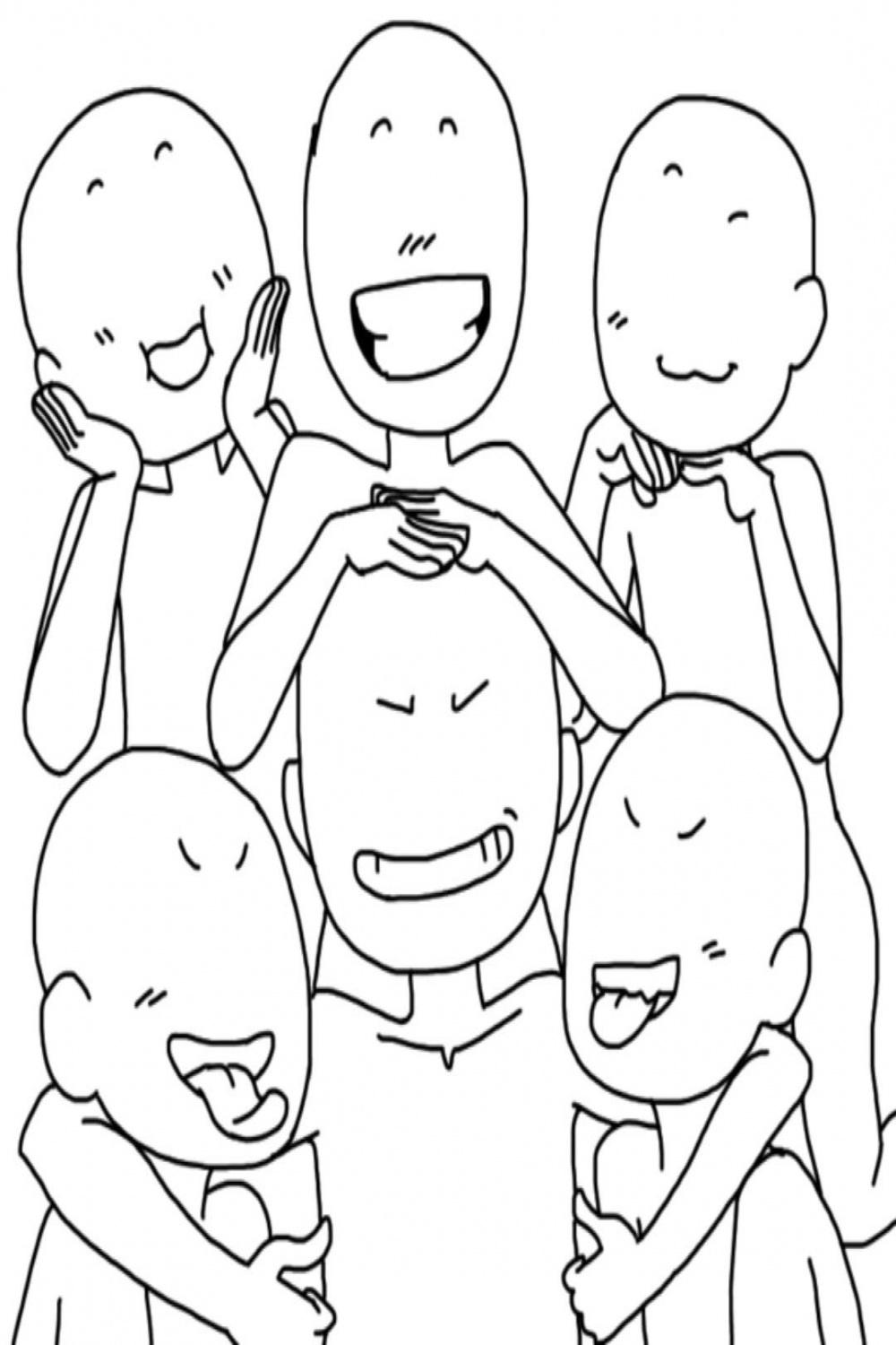 Friends base  Squad drawing base  people, Friends sketch